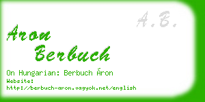 aron berbuch business card